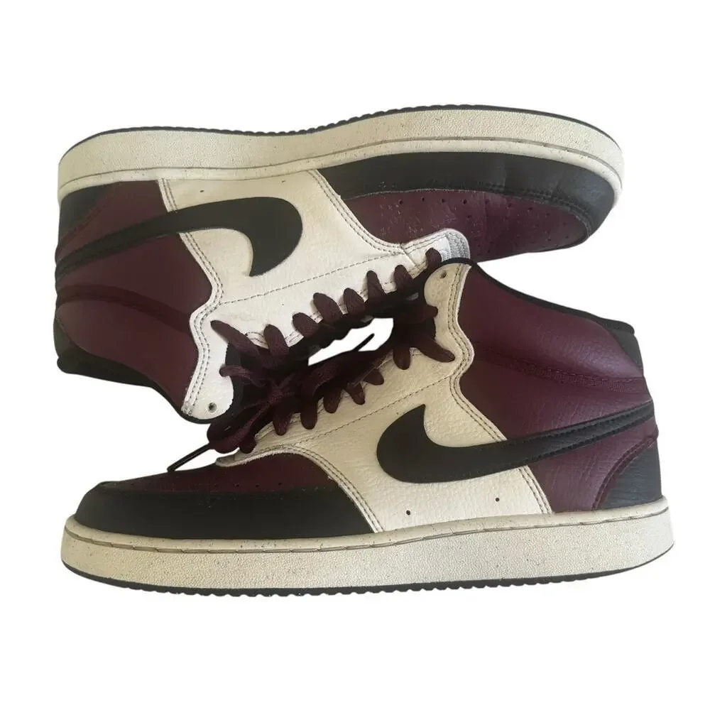 NIKE Court Vision LO NN Shoes Black/University Red White Maroon Men 8 Women 9.5 - Picture 11 of 13